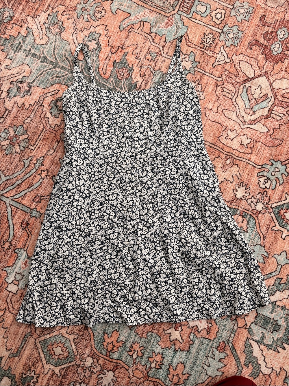 Navy & White Floral Slip Dress